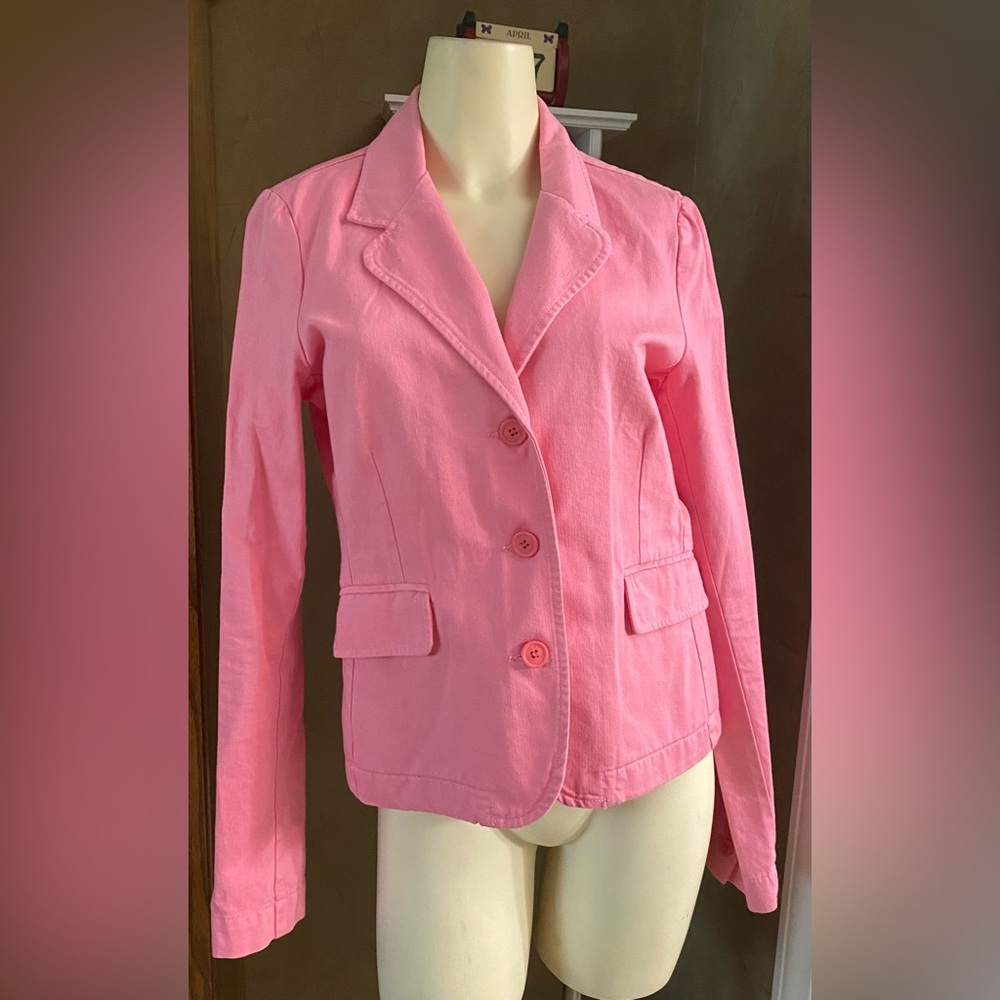 VINTAGE Juicy Couture Jacket Women's Pink Blazer BarbieCore Girly Preppy size L